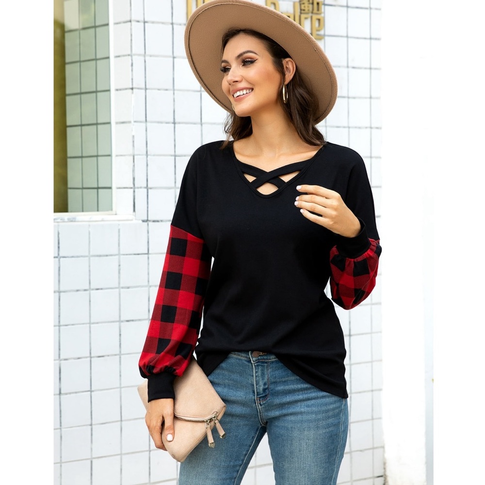 Women’s Buffalo Plaid Long Sleeve Tunic